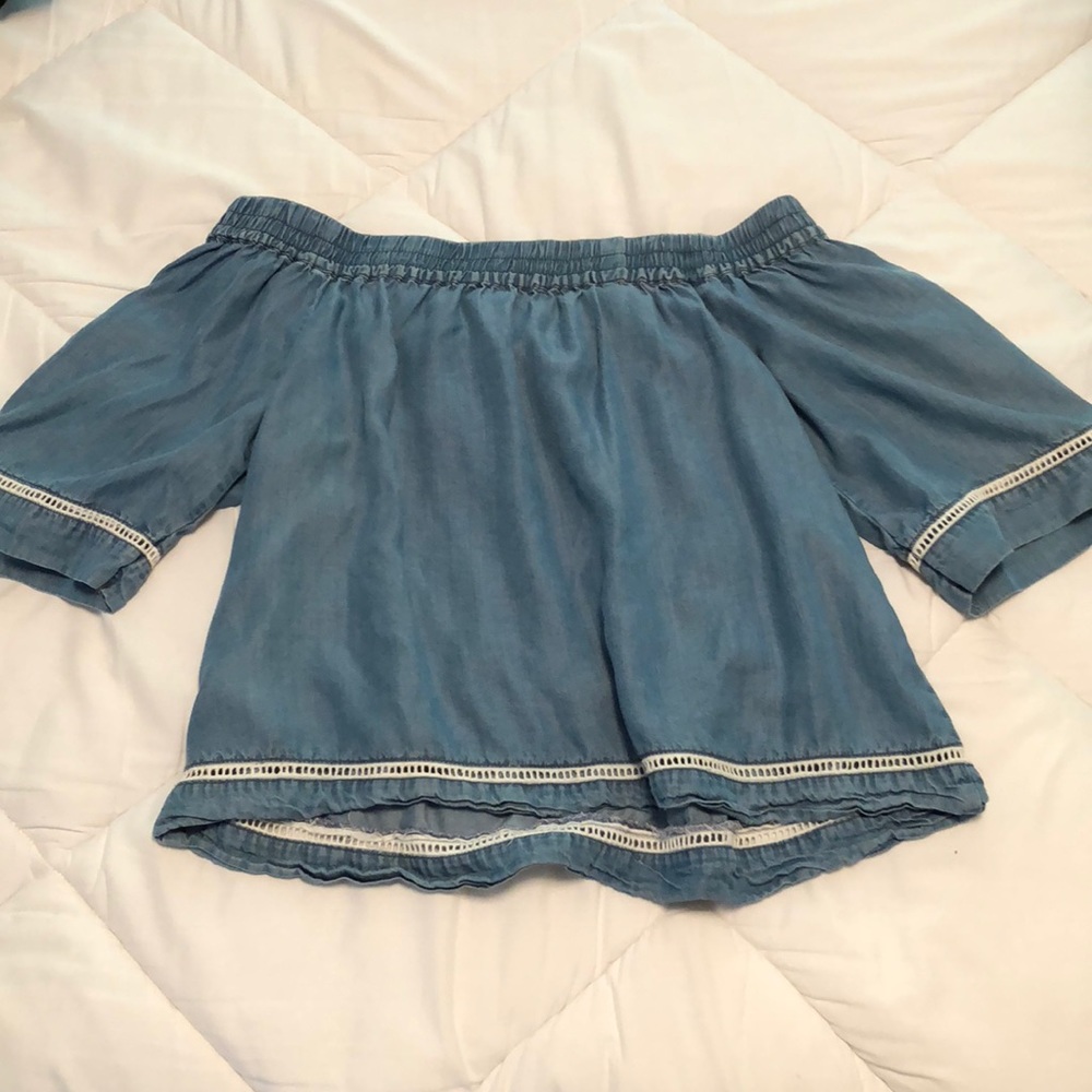 Denim off the shoulder top